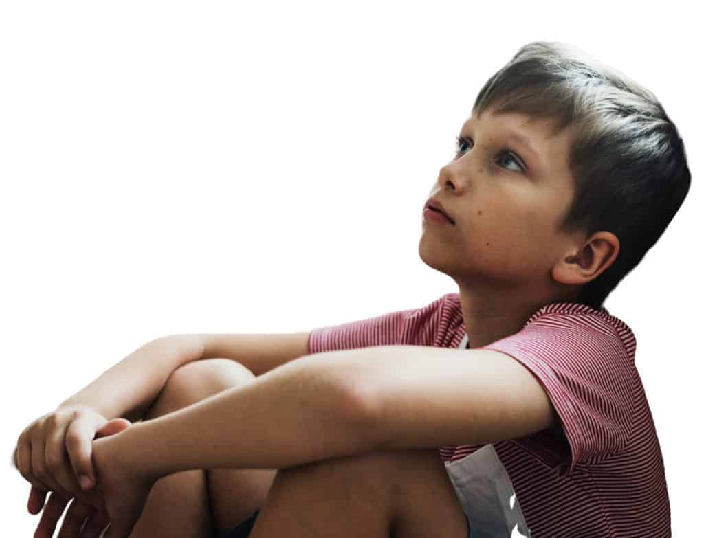 Boy looking up