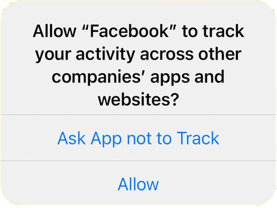 iOS "Ask App not to Track" dialog prompt