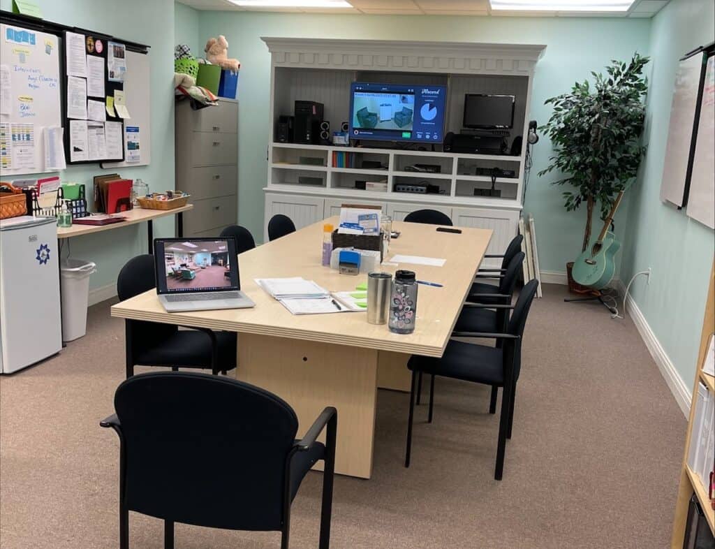 Inside Dunebrook CAC is a waiting room, meeting room, and more.