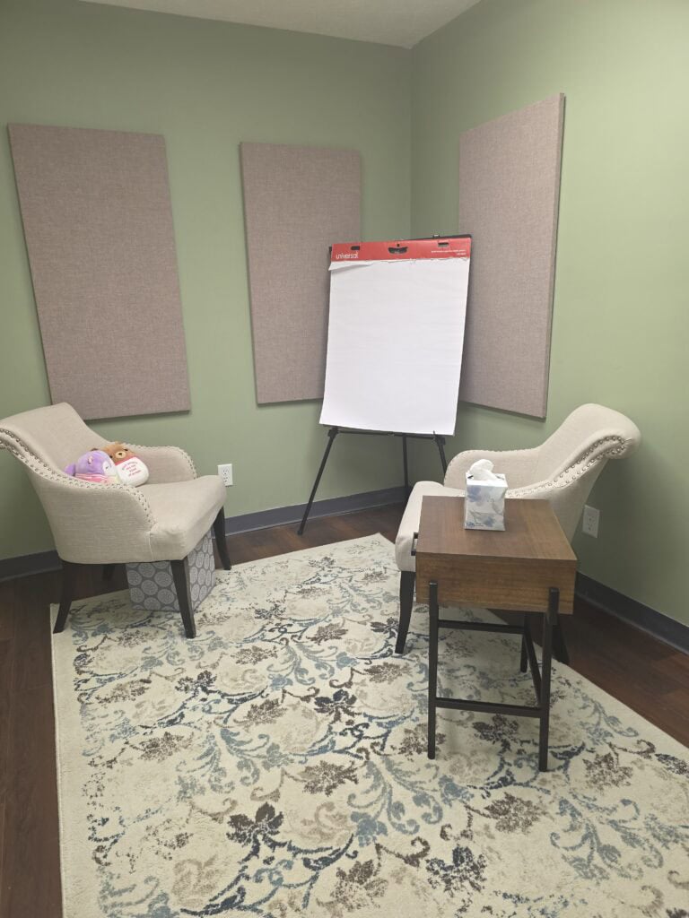 Inside Johnson County CAC is a waiting room, meeting room, and more.